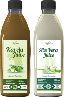 Relishta Karela & Aloe Vera Juice - (2x500ML) Purifies Blood and Boosts Immunity(2 x 500 ml)