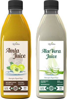 Relishta Amla & Aloe Vera Juice - (2x500ML) Purifies Blood and Boosts Immunity(2 x 500 ml)