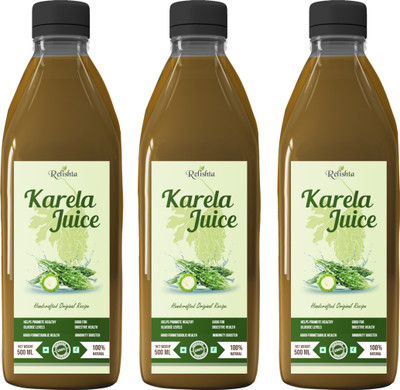Relishta Karela Juice - Purifies Blood and Boosts Immunity - 500 ml Each - Pack of 3(3 x 500 ml)