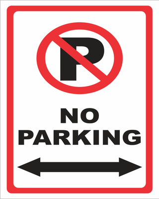 PrintoAd INDIA NO PARKING on Sunboard 5mm, High Quality Double Side Tape Emergency Sign