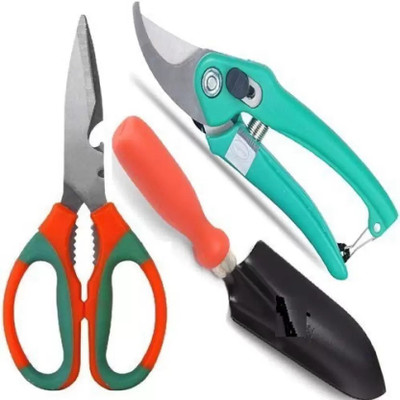My Garden 3 pcs Gardening Tools Combo of Scissor, Trowel and Garden Scissors Garden Tool Kit(3 Tools)