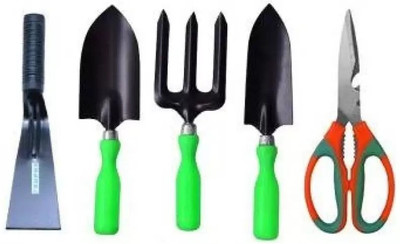 My Garden Gardening Tool Set of 5 Scissor and Garden Khurpa Garden Tool Kit (5 Tools) Garden Tool Kit(5 Tools)