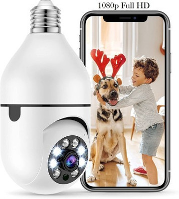 SKY HUB Wireless WiFi Bulb Holder SPY 5.0MP CCTV Camera Night Vision Remote Live Viewing Security Camera(64 GB, 1 Channel)
