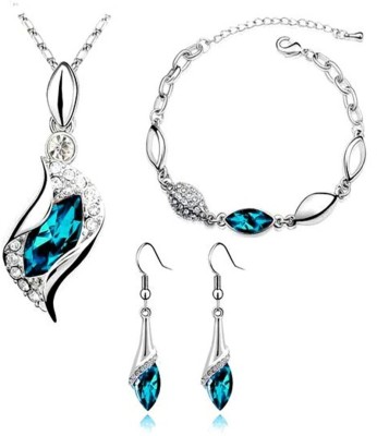 RVM Jewels Alloy Silver Blue Jewellery Set(Pack of 1)