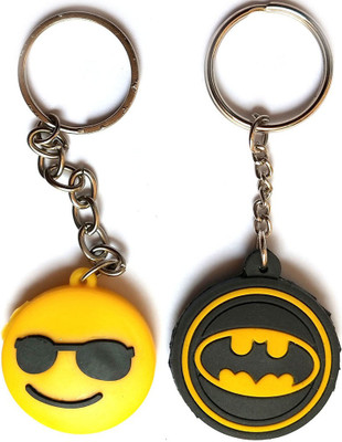 ShopTop Smiley and Batman single sided keyring for bike Key Chain