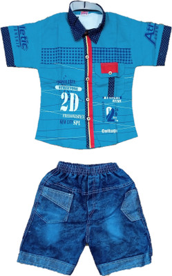 Maruf Boys Party(Festive) Shirt Shorts(Teal)