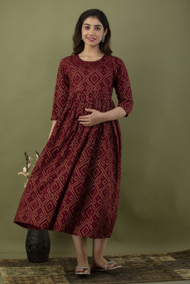 Mialo fashion Flared/A-line Gown(Maroon)