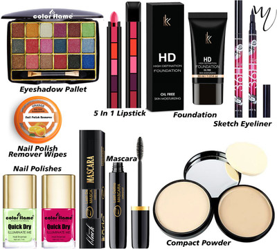 COLOR FLAME Limited Edition Makeup Kit For Bridal and Daily Uses Makeup Kit MKPKT447M3(Pack of 9)