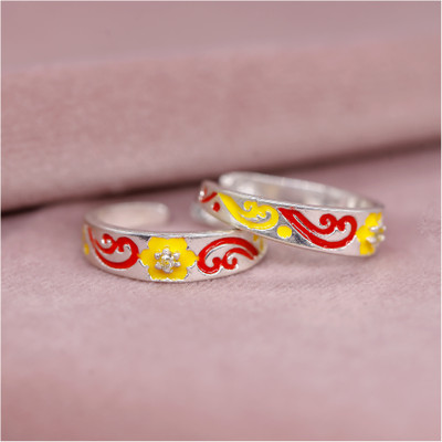 jsaj MEENA BAND TOERING Silver Silver Plated Toe Ring
