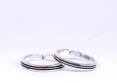 jsaj Silver Silver Plated Toe Ring Set