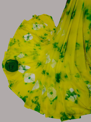 NeeLKANTH ENTERPRISE Color Block Bandhani Chiffon Saree(Light Green)
