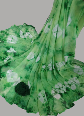 NeeLKANTH ENTERPRISE Color Block Bandhani Chiffon Saree(Green)