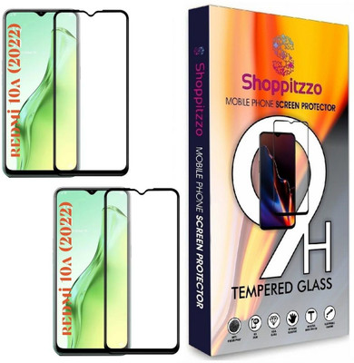 Shoppitzzo Edge To Edge Tempered Glass for Redmi 10a (2022)/DuraGlass Tempered Glass/Full Screen Coverage-Edge to Edge/9H(Pack of 2)
