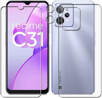 DOWRVIN Front and Back Tempered Glass for REALME C31(Pack of 2)