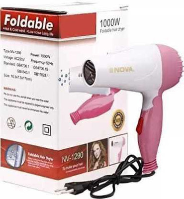 Rastic Professional NV-1290 Hair Dryer With 2 Speed Control|Electric |Foldable|1000 W Hair Dryer Hair Dryer(1000 W, Black)