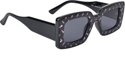 VOYAGE Rectangular Sunglasses(For Men & Women, Black, Violet)