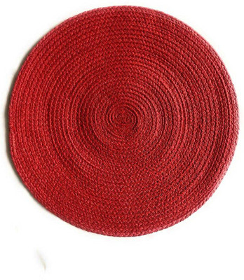 ROSSLYN Round Pack of 1 Table Placemat(Red, Cotton)