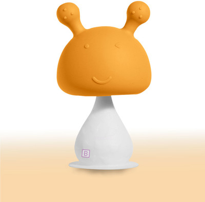 Bembika Baby Teether Toys Rattle Mushroom Shape, Baby Teether Silicone (Orange). Teether(Orange)
