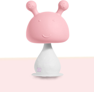 Bembika Baby Teether Toys Rattle Mushroom Shape, Baby Teether Silicone (Pink). Teether(Pink)