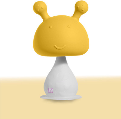 Bembika Baby Teether Toys Rattle Mushroom Shape, Baby Teether Silicone (Yellow). Teether(Yellow)