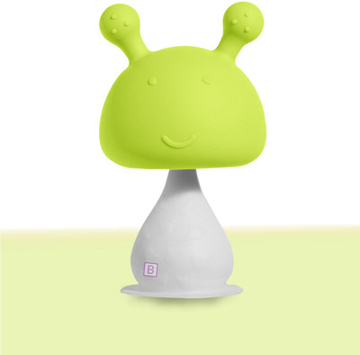 Bembika Baby Teether Toys Rattle Mushroom Shape, Baby Teether Silicone (Green). Teether(Green)
