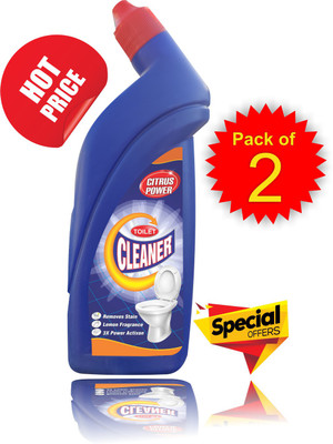 CITRUS POWER Strong Extra Clean, Ultrashine 500ml Pack of 2 Citrus Liquid Toilet Cleaner(2 x 250 ml)