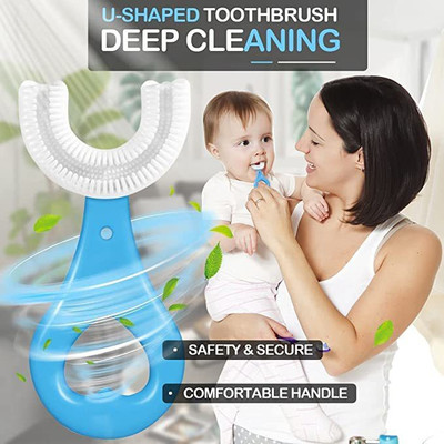 AARADHYAM Whole Mouth Cleaning U Shaped Tooth Brush for Kids Brush Head For 2-6 Years Ultra Soft Toothbrush