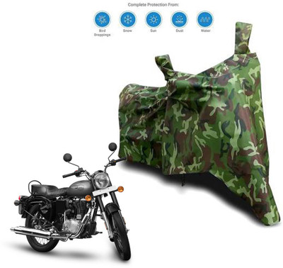 AUTOCAD Waterproof Two Wheeler Cover for Royal Enfield(Bullet Trials 500, Green)