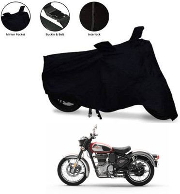 AutoGalaxy Two Wheeler Cover for Royal Enfield(Classic Stealth Black BS6, Black)
