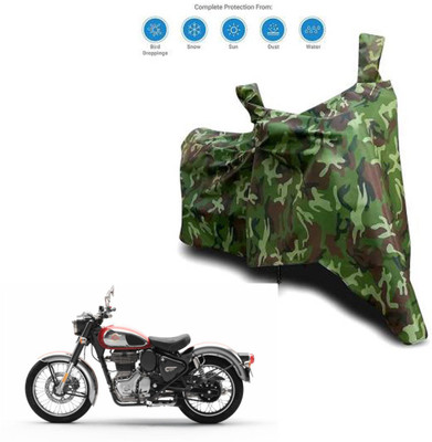 AUTOCAD Waterproof Two Wheeler Cover for Royal Enfield(Classic Chrome, Green)