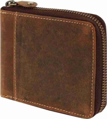 Cat William Men Brown Genuine Leather Wallet(12 Card Slots)