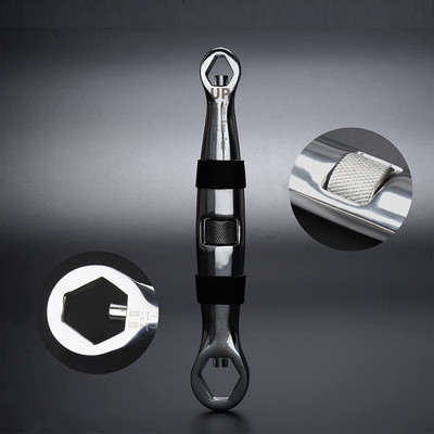 Deoxys 23-IN-1 Adjustable Universal Wrench Multi Functional Flexible Type Pocket Wrench 23-IN-1 Adjustable Universal Wrench Multi Functional Flexible Type Pocket Wrench Double Sided Socket Wrench(Pack of 1)
