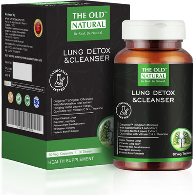 The Old Natural Lung Detox - Smokers & Pollution Supplement for Smokers - Removes Tar & Mucus(Pack of 60, 60 Tablets)
