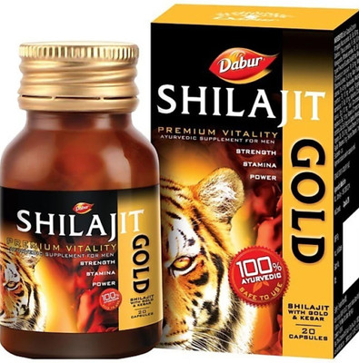 Dabur Shilajit Gold capsule 2 new(each of 20 capsule)(Pack of 2, 40 Capsules)