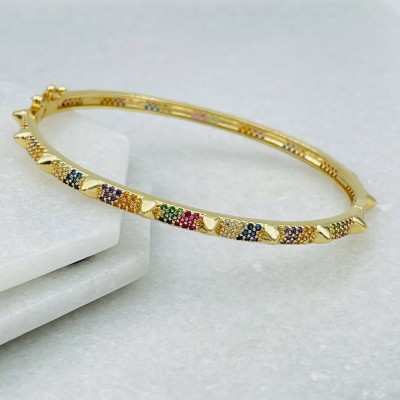 ZIVOM Copper Cubic Zirconia Gold-plated Kada