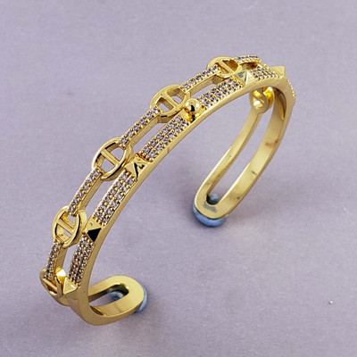 ZIVOM Copper Cubic Zirconia Gold-plated Cuff