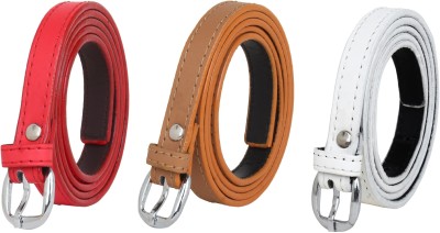 ZACHARIAS Women Casual Red, Tan, White Artificial Leather Belt
