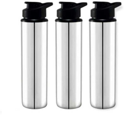 STEEPLE Stainless Steel Water Bottle for college/Fridge/Sports/Gym/Office (Pack of 3) 900 ml Bottle(Pack of 3, Silver, Steel)