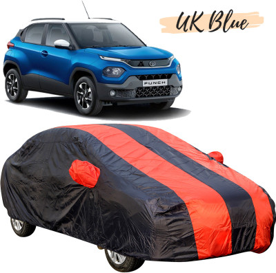UK Blue Car Cover For Tata Punch (With Mirror Pockets)(Red)