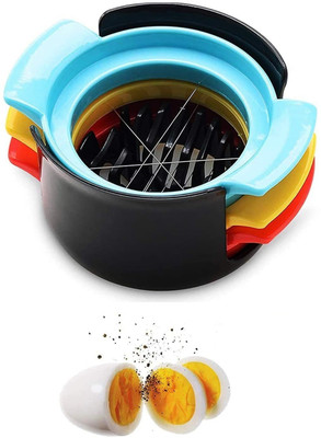 HENIJ 3 in 1 Stainless Steel Wire Egg Cutter, Easy Kitchen Tool ,Slicing Widget Egg Slicer(1)