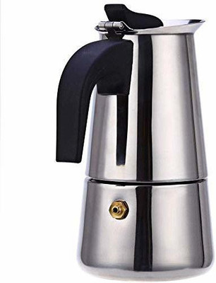 ZUVILIKA Espresso Maker, Moka Pot, Percolator Italian Coffee Maker (300ml / 6 Cup) 6 Cups Coffee Maker(Silver)