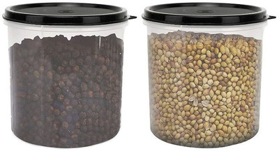 Flipkart SmartBuy Plastic Grocery Container  - 3500 ml(Pack of 2, Black)
