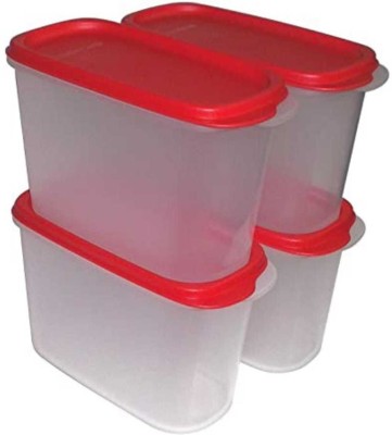 s.m.mart Plastic Utility Container  - 1.1 L, 1.1 L, 1.1 L, 1.1 L(Pack of 4, Red, White)