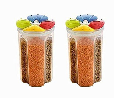 CV SALES Plastic Grocery Container  - 2500 ml(Pack of 2, Multicolor)