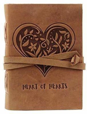 CRAFT CLUB Premium Leather Diary Heart Of Hearts Embossed A5 Diary Unruled 200 Pages(Brown)