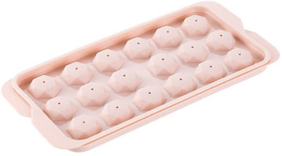 Frackson Diamond Ice Cube Tray Ball Maker Mold for Freezer Making 1 in X 18PCS Sphere, Pink Plastic Ice Cube Tray(Pack of1)