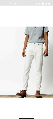 FLAYING Slim Men White Jeans