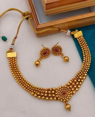 RADHA KRISHNA SALES Alloy Gold-plated Gold Jewellery Set(Pack of 1)