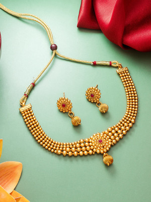 RADHA KRISHNA SALES Alloy Gold-plated Gold Jewellery Set(Pack of 1)