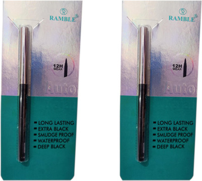 Ramble Auto Kajal | Jet Black | Pack of 2(Black, 0.7 g)